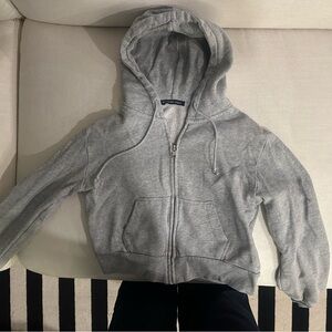 Brandy Melville Cropped Zip-Up Hoodie